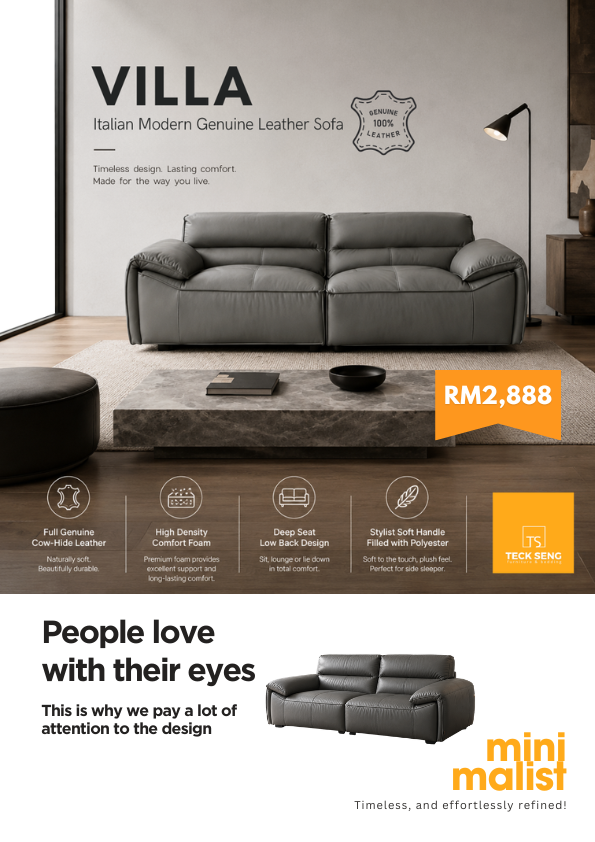 Villa Full Genuine Leather Sofa